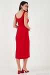 Slim Fit Kalın Askılı Midi Kadın Elbise 5866154 KIRMIZI