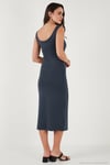 Slim Fit Kalın Askılı Midi Kadın Elbise 5866154 FÜME