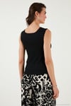 Slim Fit Kalın Dantelli Kare Yaka Bürümcük 2'li Paket Kadın Atlet 5864979S2 SİYAH-VİŞNE