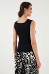 Slim Fit Kalın Dantelli Kare Yaka Bürümcük 2'li Paket Kadın Atlet 5864979S2 SİYAH-VİŞNE
