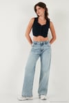 Slim Fit Kalp Yaka Düğmeli Kalın Askılı Crop Kadın Yelek 5865497 LACİVERT