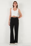 Slim Fit Kalp Yaka Düğmeli Kalın Askılı Crop Kadın Yelek 5865497 SİYAH ÇİZGİLİ