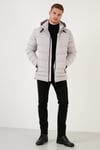 Slim Fit Kapüşonlu Cepli Erkek Mont 6274818 TAŞ