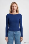 Slim Fit Kayık Yaka Fitilli Kadın Sweat 1613622-70758 SAKS
