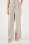 Slim Fit Kruvaze Yaka Pileli Bele Oturan Kadın Takım 6928884 TAŞ