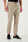 Slim Fit Lastikli Bel Boru Paça Kemer Detaylı Erkek Pantolon 5543S86JMILANO BEJ