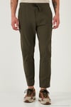 Slim Fit Lastikli Bel Boru Paça Kemer Detaylı Erkek Pantolon 5543S86JMILANO HAKİ