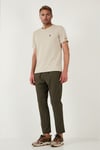 Slim Fit Lastikli Bel Boru Paça Kemer Detaylı Erkek Pantolon 5543S86JMILANO HAKİ