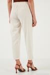 Slim Fit Normal Bel Boru Paça Kadın Pantolon 668YP5372 TAŞ