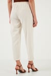 Slim Fit Normal Bel Boru Paça Kadın Pantolon 668YP5372 TAŞ