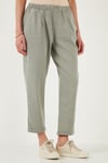 Slim Fit Normal Bel Boru Paça Kadın Pantolon 668YP5372 AÇIK HAKİ