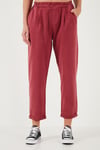 Slim Fit Normal Bel Boru Paça Kadın Pantolon 668YP5372 BORDO