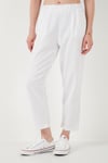 Slim Fit Normal Bel Boru Paça Kadın Pantolon 668YP5372 BEYAZ