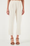 Slim Fit Normal Bel Boru Paça Kadın Pantolon 668YP5372 TAŞ