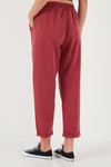 Slim Fit Normal Bel Boru Paça Kadın Pantolon 668YP5372 BORDO
