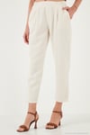 Slim Fit Normal Bel Boru Paça Kadın Pantolon 668YP5372 TAŞ
