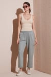 Slim Fit Normal Bel Boru Paça Kadın Pantolon 668YP5372 AÇIK HAKİ