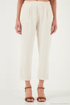 Slim Fit Normal Bel Boru Paça Kadın Pantolon 668YP5372 TAŞ