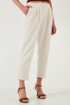 Slim Fit Normal Bel Boru Paça Kadın Pantolon 668YP5372 TAŞ