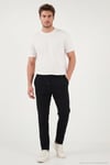 Slim Fit Normal Bel Daralan Paça Erkek Pantolon 6843654 SİYAH
