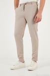 Slim Fit Normal Bel Daralan Paça Erkek Pantolon 6841483 BEJ