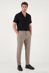 Slim Fit Normal Bel Daralan Paça Erkek Pantolon 6843649 VİZON