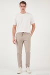 Slim Fit Normal Bel Daralan Paça Erkek Pantolon 6841483 BEJ