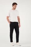 Slim Fit Normal Bel Daralan Paça Erkek Pantolon 6843654 SİYAH