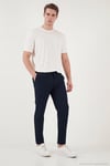 Slim Fit Normal Bel Daralan Paça Erkek Pantolon 6841483 LACİVERT