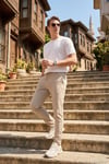 Slim Fit Normal Bel Daralan Paça Erkek Pantolon 6841483 BEJ