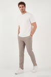 Slim Fit Normal Bel Daralan Paça Erkek Pantolon 6843649 BEJ