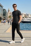 Slim Fit Normal Bel Daralan Paça Erkek Pantolon 6843649 SİYAH