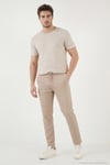 Slim Fit Normal Bel Daralan Paça Erkek Pantolon 6843654 VİZON