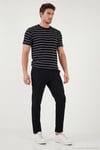 Slim Fit Normal Bel Daralan Paça Erkek Pantolon 6843649 SİYAH