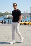 Slim Fit Normal Bel Daralan Paça Erkek Pantolon 6841483 TAŞ
