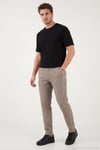 Slim Fit Normal Bel Daralan Paça Erkek Pantolon 6843649 VİZON