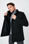 Slim Fit Pamuklu Kaşe Erkek Kaban 5841012 SİYAH