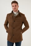 Slim Fit Pamuklu Kaşe Erkek Kaban 5841012 TABA