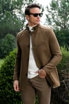 Slim Fit Pamuklu Kaşe Erkek Kaban 5841012 TABA