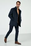 Slim Fit Pamuklu Kaşe Erkek Kaban 5841012 LACİVERT