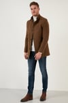 Slim Fit Pamuklu Kaşe Erkek Kaban 5841012 TABA