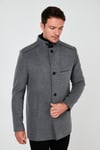 Slim Fit Pamuklu Kaşe Erkek Kaban 5841012 AÇIK GRİ