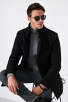 Slim Fit Pamuklu Kaşe Erkek Kaban 5841012 SİYAH