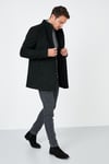 Slim Fit Pamuklu Kaşe Erkek Kaban 5841012 SİYAH