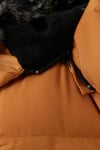 Slim Fit Suni Kürklü Peluş Astarlı Çıkarılabilir Kapüşonlu Şişme Erkek Mont 5761080 B HARDAL