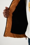 Slim Fit Suni Kürklü Peluş Astarlı Çıkarılabilir Kapüşonlu Şişme Erkek Mont 5761080 B HARDAL