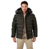 Slim Fit Suni Kürklü Peluş Astarlı Çıkarılabilir Kapüşonlu Şişme Erkek Mont 5761080 B HAKİ