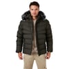 Slim Fit Suni Kürklü Peluş Astarlı Çıkarılabilir Kapüşonlu Şişme Erkek Mont 5761080 B HAKİ