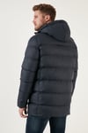 Slim Fit Suya ve Rüzgara Dayanıklı Çıkarılabilir Kapüşonlu Şişme Erkek Mont 649009 LACİVERT