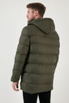 Slim Fit Suya ve Rüzgara Dayanıklı Çıkarılabilir Kapüşonlu Şişme Erkek Mont 649009 HAKİ